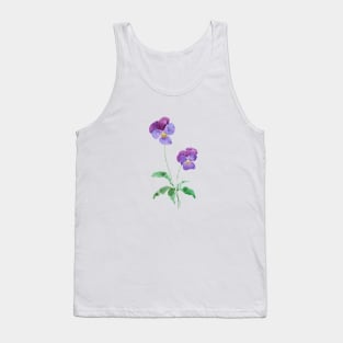 2 little purple pansies watercolour Tank Top